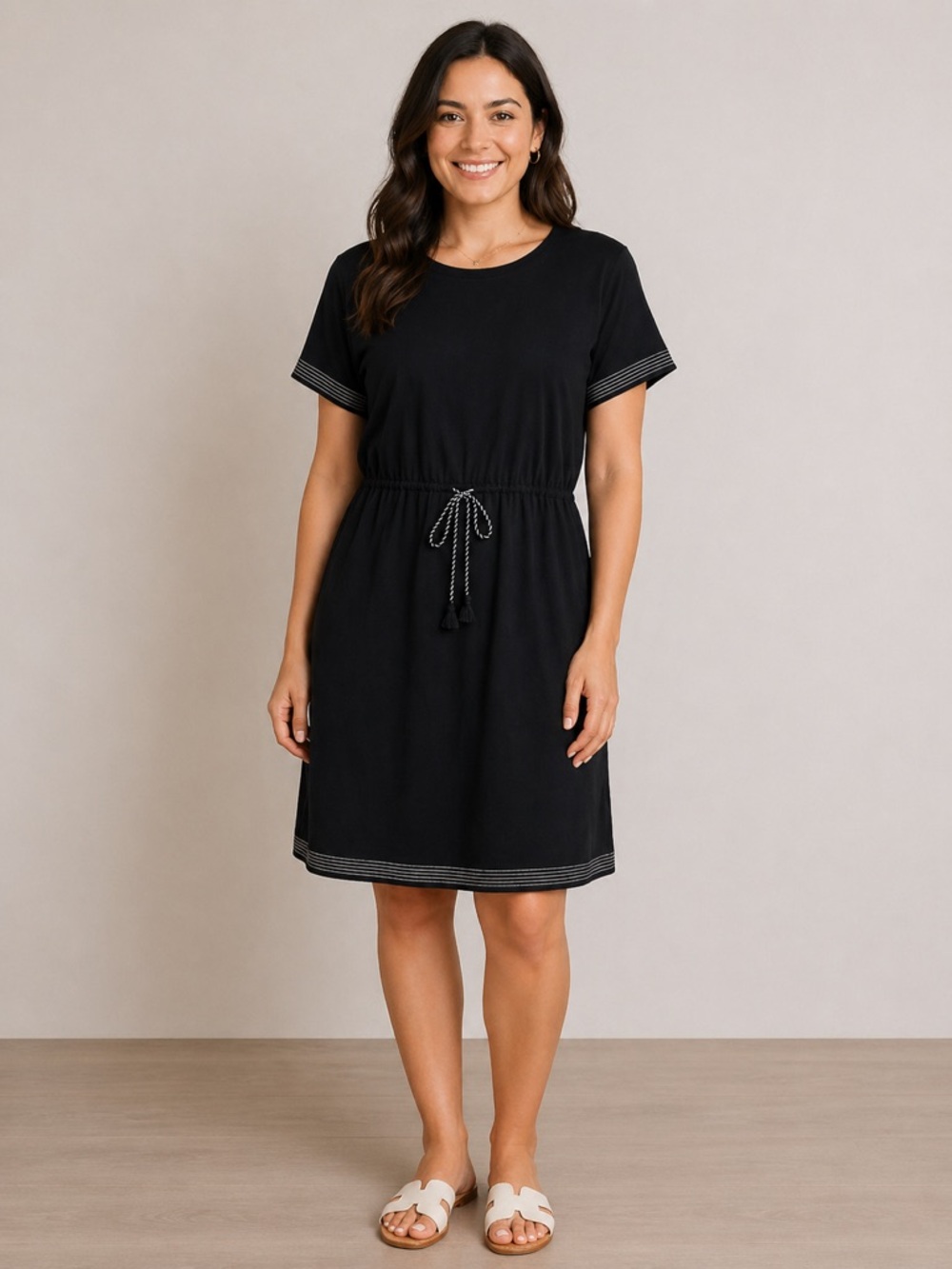 🤗 Loft Navy Tie Front Waist Dress